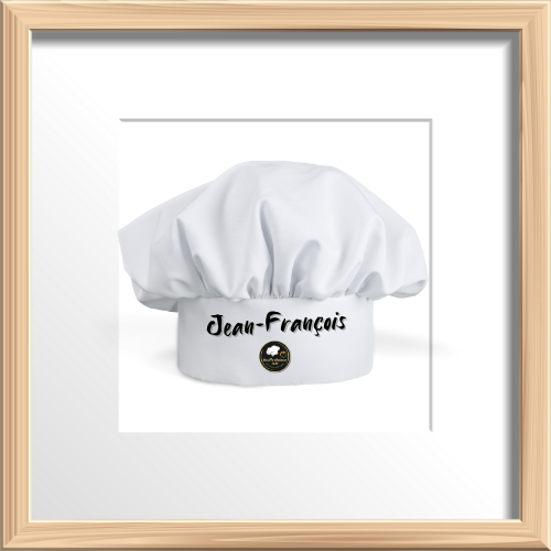 Toque blanche de chef avec le prénom 